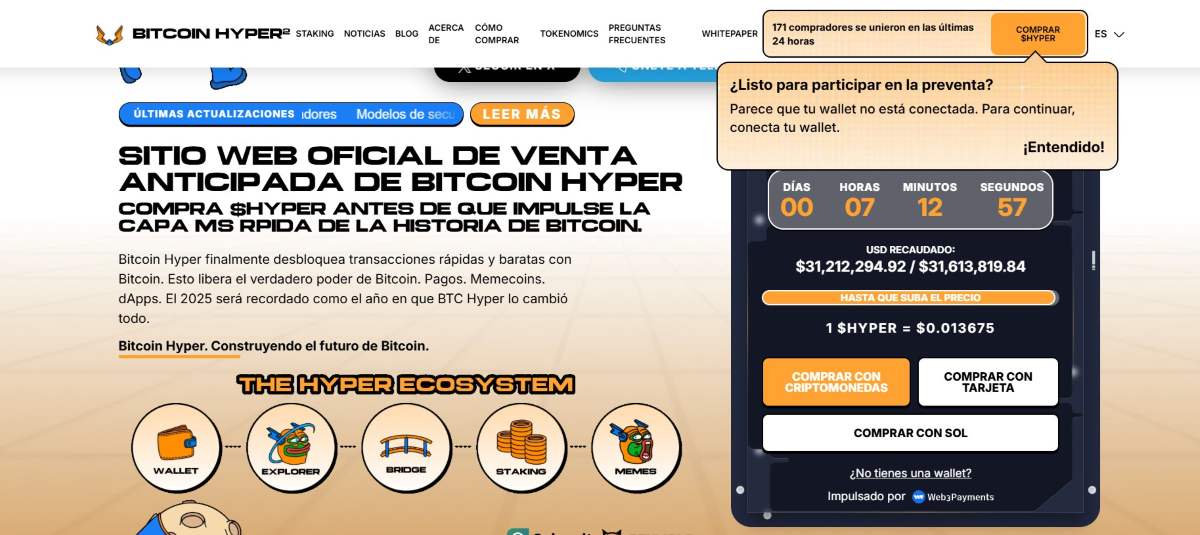 la layer 2 bitcoin hyper ya ha superado los $31 millones de recaudación- precio de bitcoin 2026