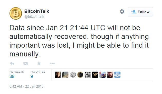 Bitcointalk downtime