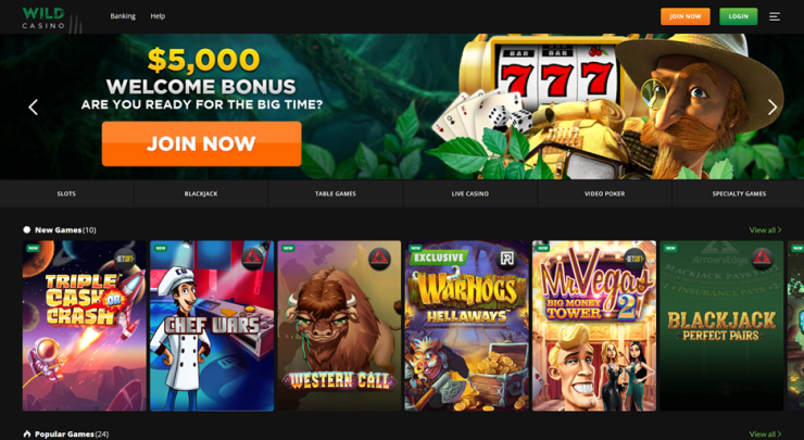 Wild Casino - best real money slots online