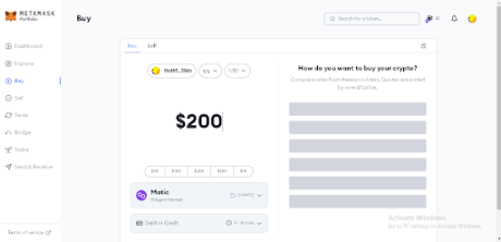 Buy MATIC Metamask