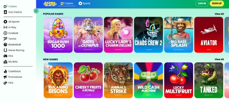 Samba Slots - one of the best casino sites with aviator games