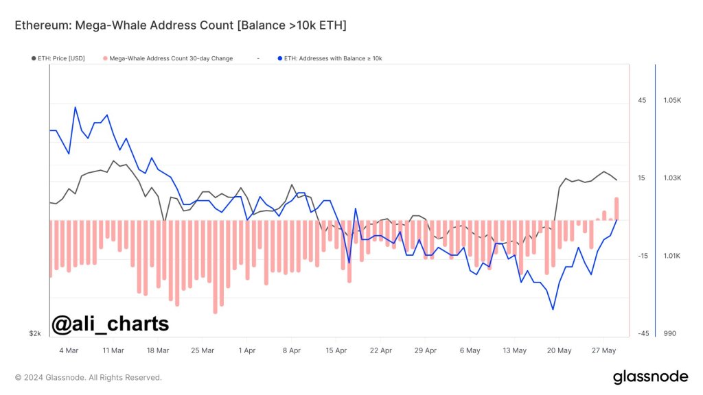 ETH whales accumulating | Source: @ali_charts via X