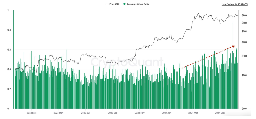 Bitcoin Exchange Whale Ratio.