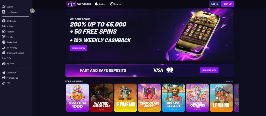 FastSlots บริการเกมคาสิโนและเกมสล็อตจากค่ายดัง