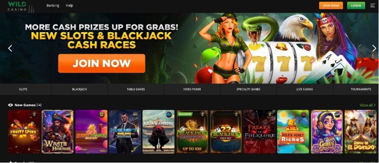 Wild Casino Slots and Blackjack Cash Races