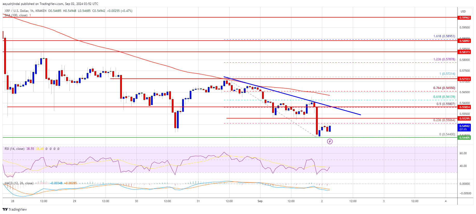 El precio de XRP fluctúa