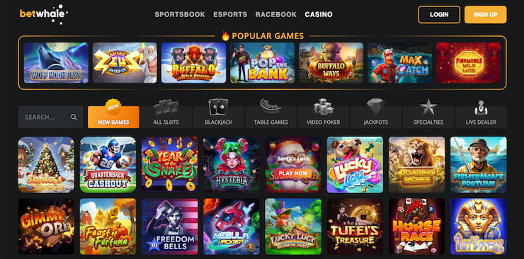 Play casino games at BetWhale