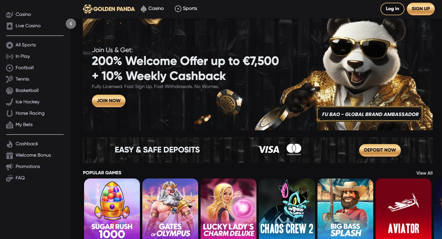 Golden Panda чуждестранен сайт за залози