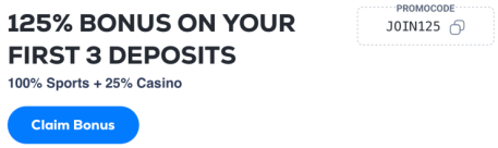 25% BetUS Casino Bonus