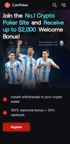 CoinPoker casino mobile screenshot