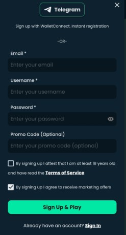 casino signup