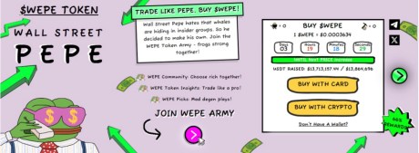 Wall Street Pepe presale website