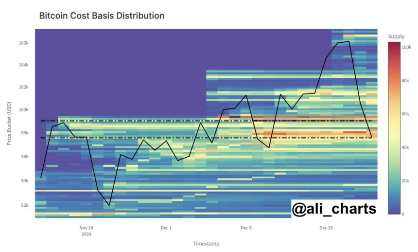 Bitcoin cost basis distribution 