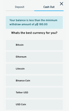 withdrawal options available at Cryptorino