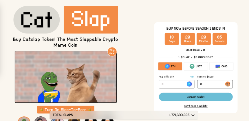 Catslap ($SLAP) website