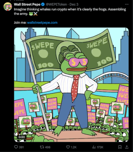 Wall Street Pepe ($WEPE) on X.com