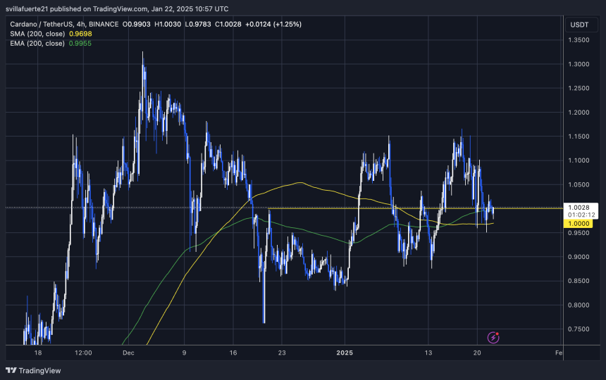 ADA testing liquidity above $1 | Source: ADAUSDT chart on TradingView