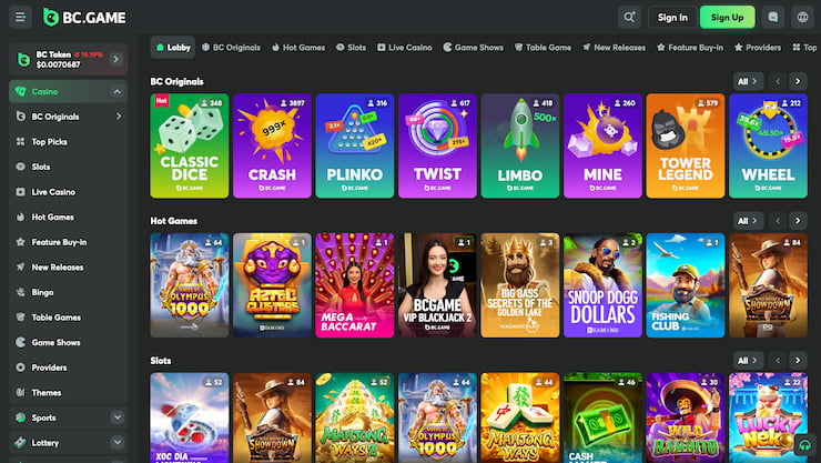 BC.Game - a defi crypto casino with original games