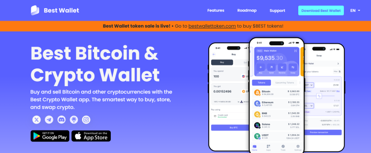 Welke crypto gaat stijgen?: Best Wallet homepage