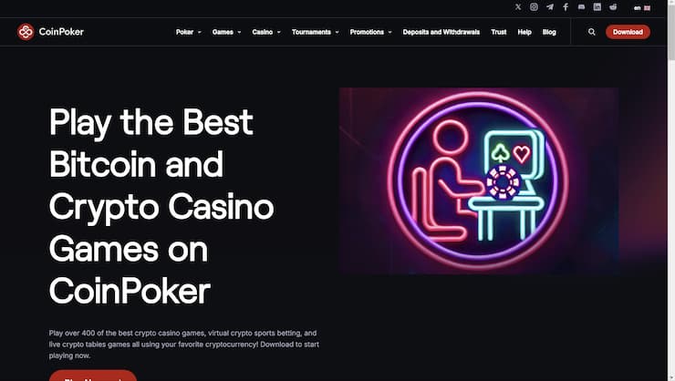 CoinPoker home page