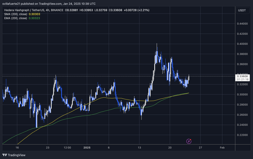 HBAR holding key demand above $0.31 | Source: HBARUSDT Chart on TradingView