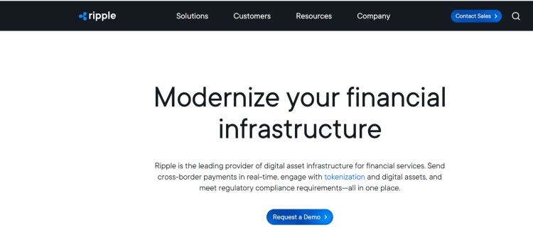 Welke crypto gaat stijgen?: Ripple homepage