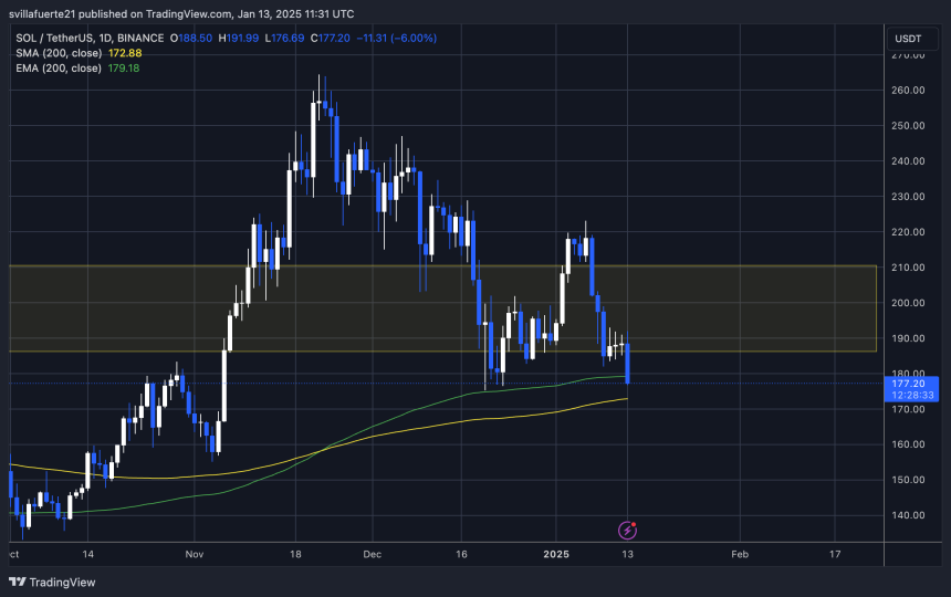 SOL testing crucial demand above $175 | Source: SOLUSDT chart on TradingView