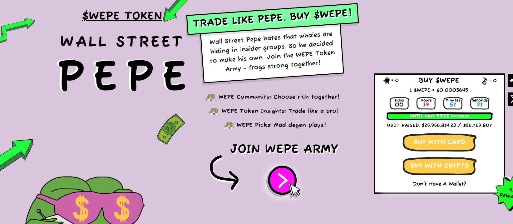 Wall Street Pepe $WEPE - Preventa