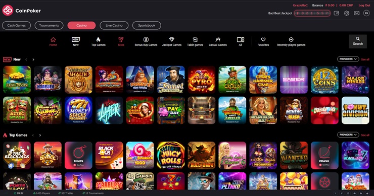 coinpoker casino lobby