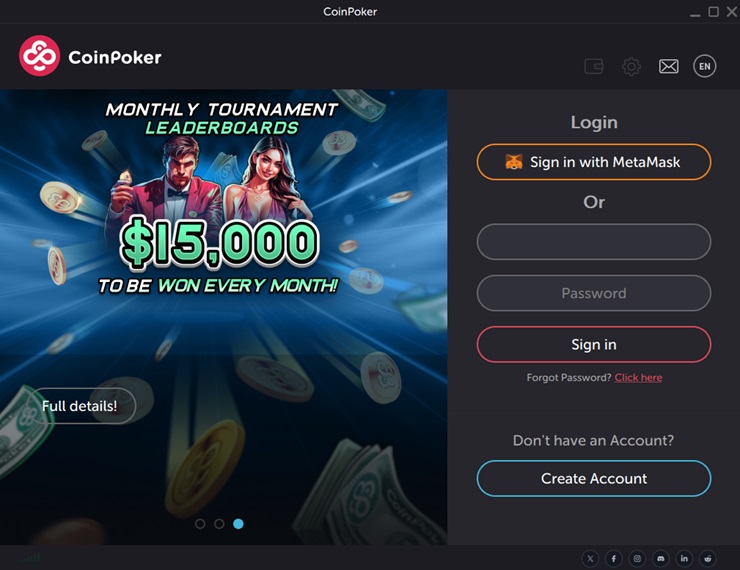 coinpoker download and sign in to claim the coinpoker sign up bonus