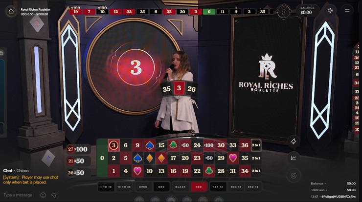 royal riches live roulette at coincasino