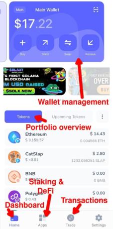 Overview of Best Wallet’s interface