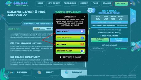 Connecting Wallet to Solaxy Presale