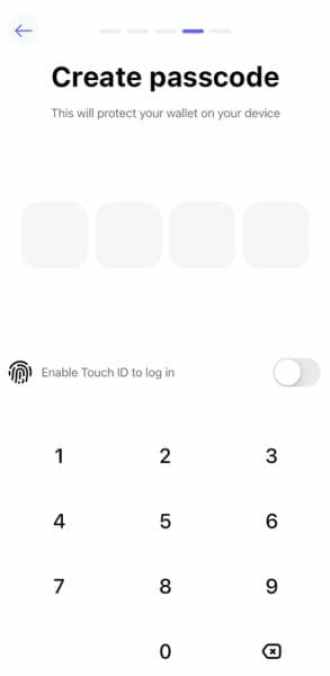 Best Walletアプリのパスワード設定画面