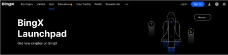BingX Launchpad landing page