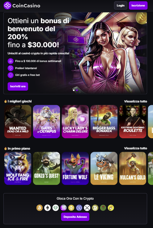 migliori bonus casino - coincasino