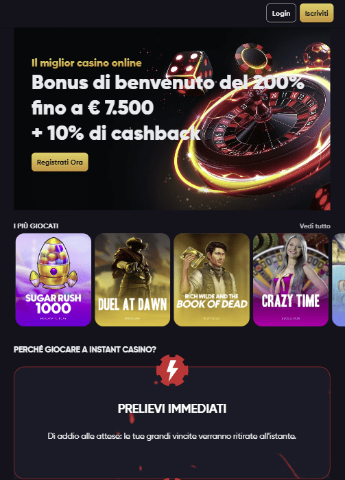 migliori bonus casino - instant casino