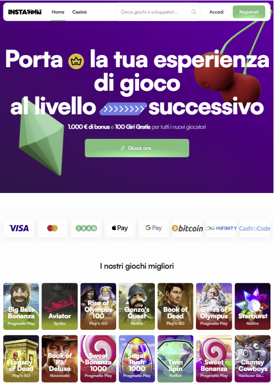 migliori bonus casino - instaspin