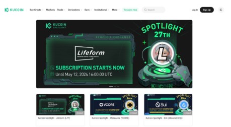 KuCoin’s Spotlight landing page