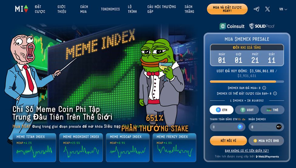 Meme Index Token Homepage