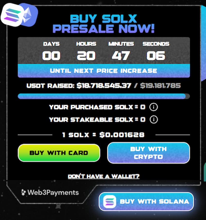 Compra $SOLX ahora durante la preventa de Solaxy