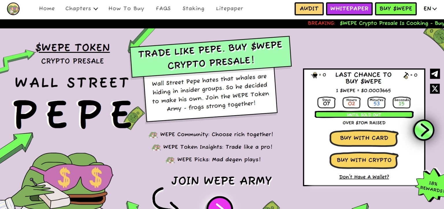 wall street pepe - 6 Meme Coin Terbaik untuk Dibeli Saat SEC Mengakui Aplikasi Solana ETF Pertama