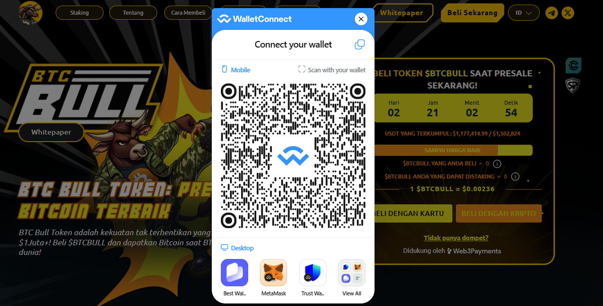 Cara beli Bitcoin Bull - pindai kode