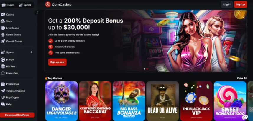 CoinCasino казино на живо 