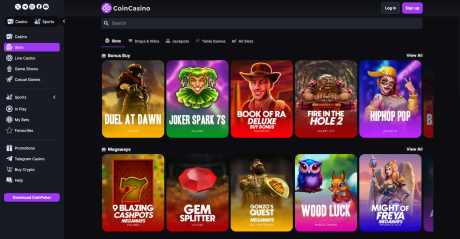 CoinCasino's selection of slots