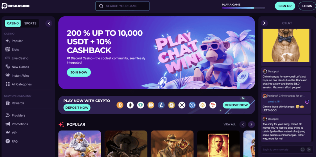 Online platforma DisCasino