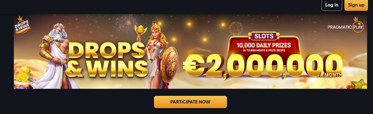 drops and wins bonus on instant casino