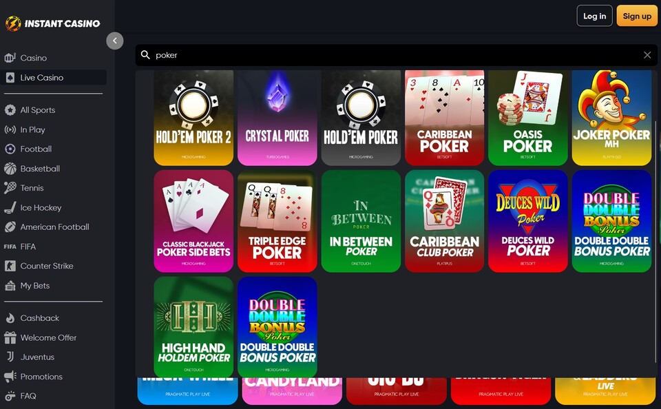 покерные онлайн игры на площадке instantcasino