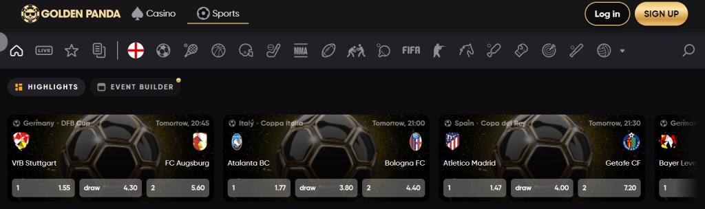 Online sázení na Golden Panda