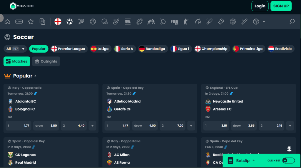 Online sázení na Mega Dice